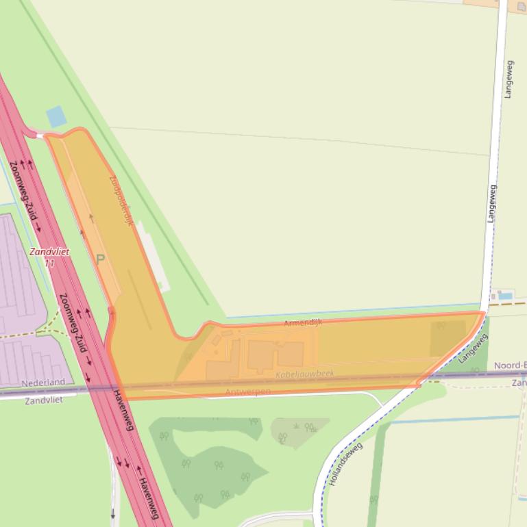 Kaart van postcodegebied 4641PB.