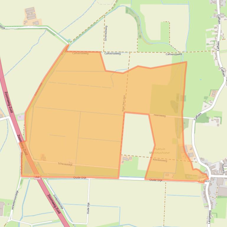 Kaart van postcodegebied 4641PD.