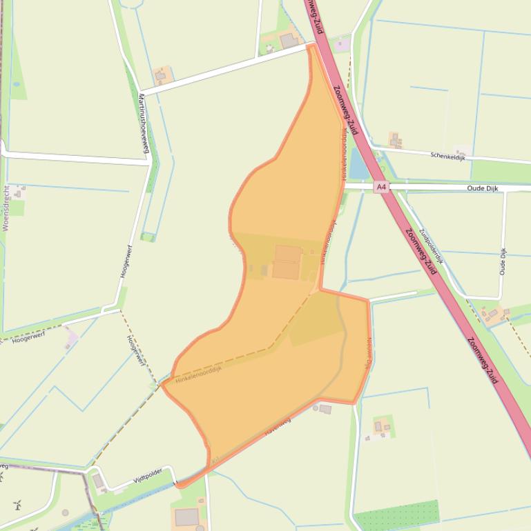 Kaart van postcodegebied 4641PK.