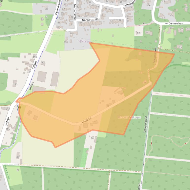 Kaart van postcodegebied 4641RK.