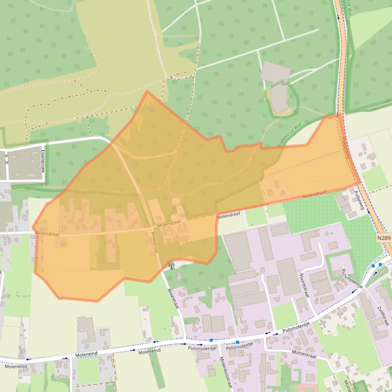 Kaart van postcodegebied 4641RV.