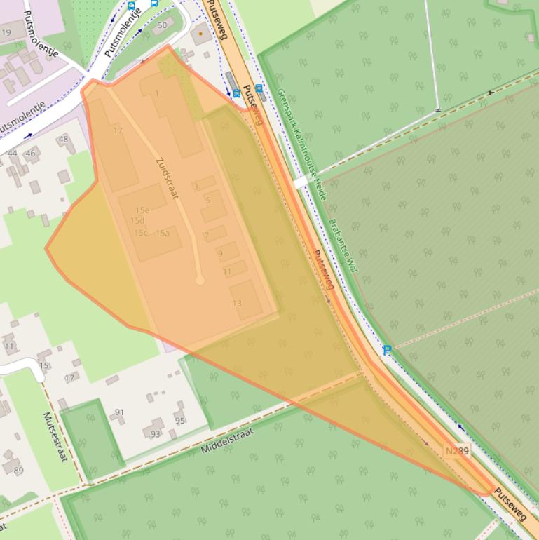 Kaart van postcodegebied 4641VZ.