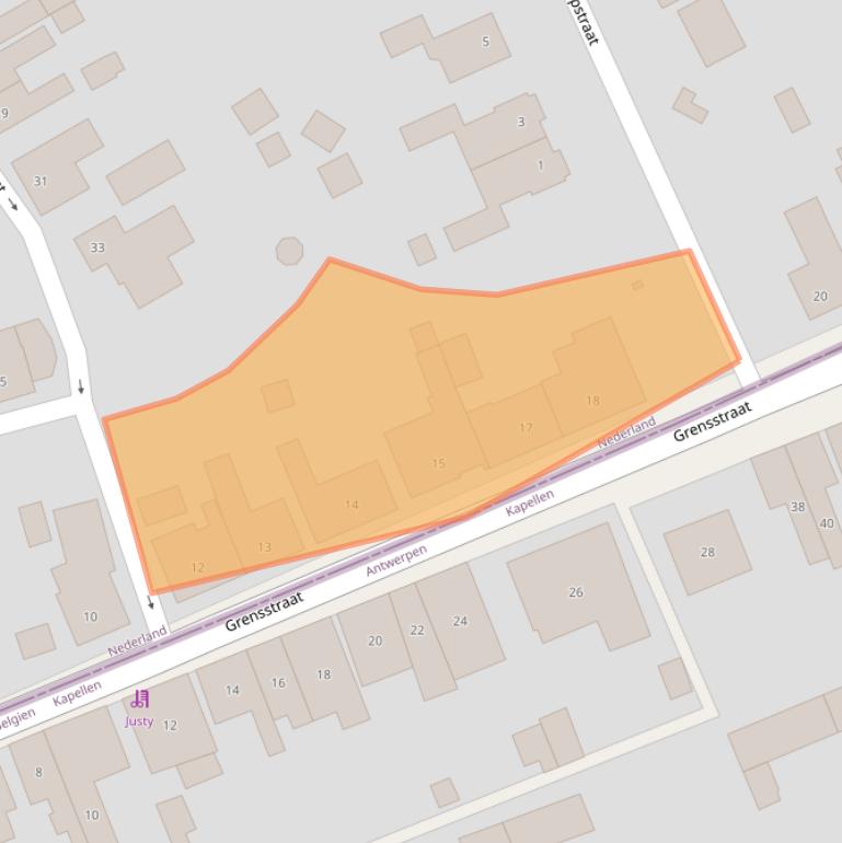Kaart van postcodegebied 4645BS.