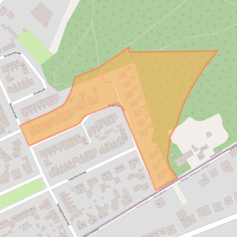 Kaart van postcodegebied 4645CA.