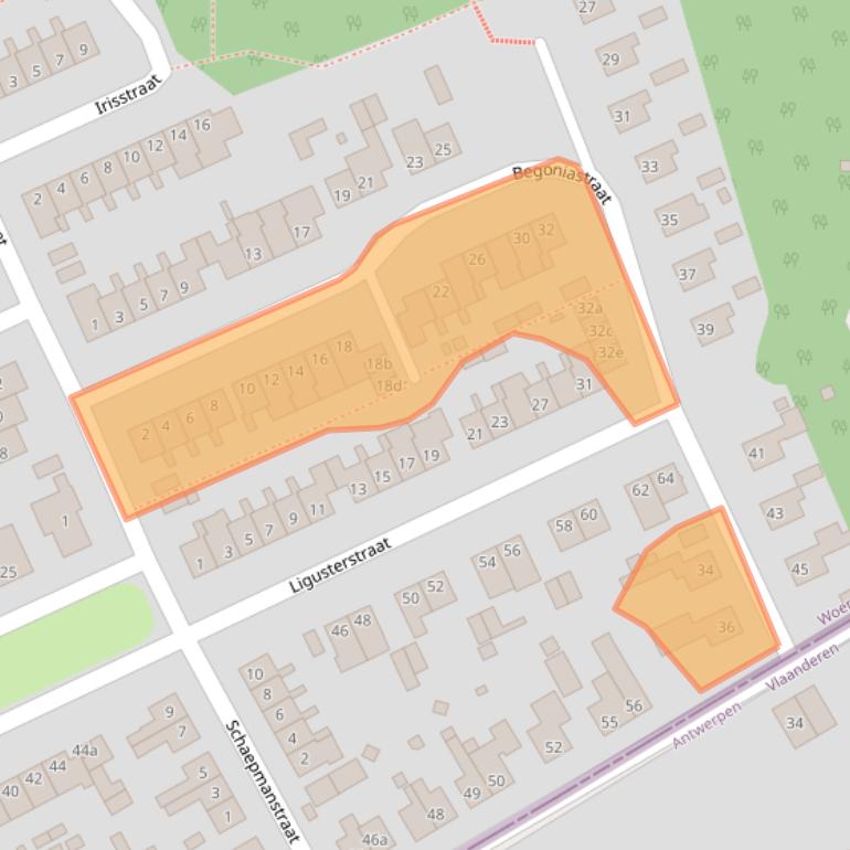 Kaart van postcodegebied 4645CB.