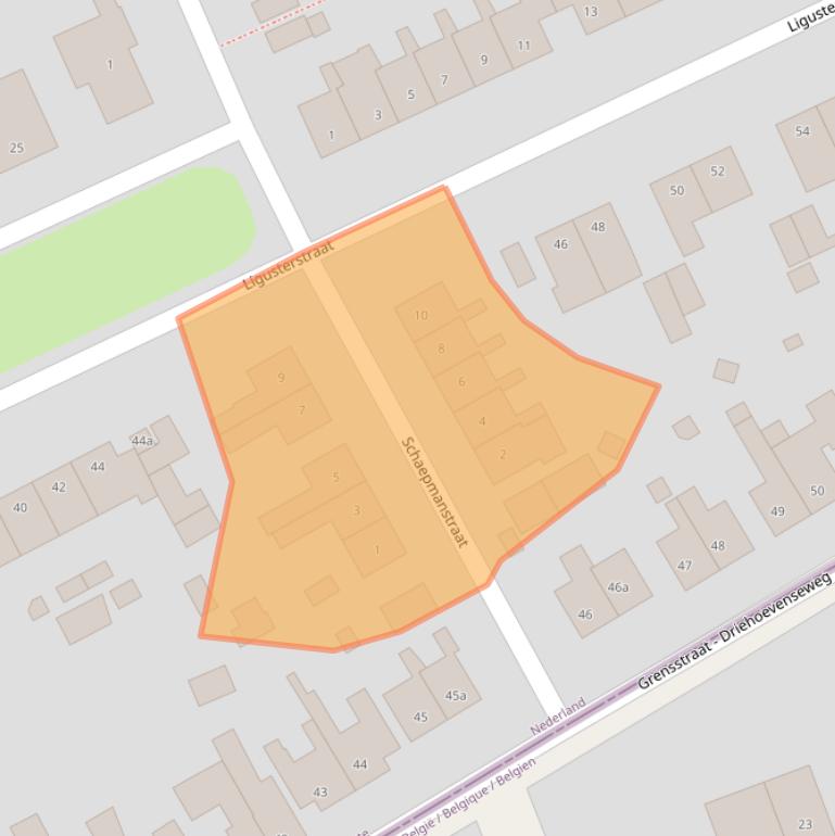 Kaart van postcodegebied 4645CC.