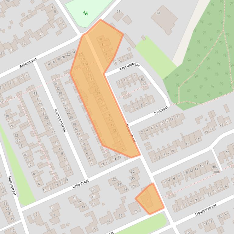 Kaart van postcodegebied 4645CD.