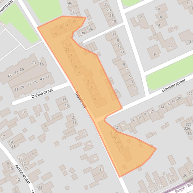 Kaart van postcodegebied 4645CT.