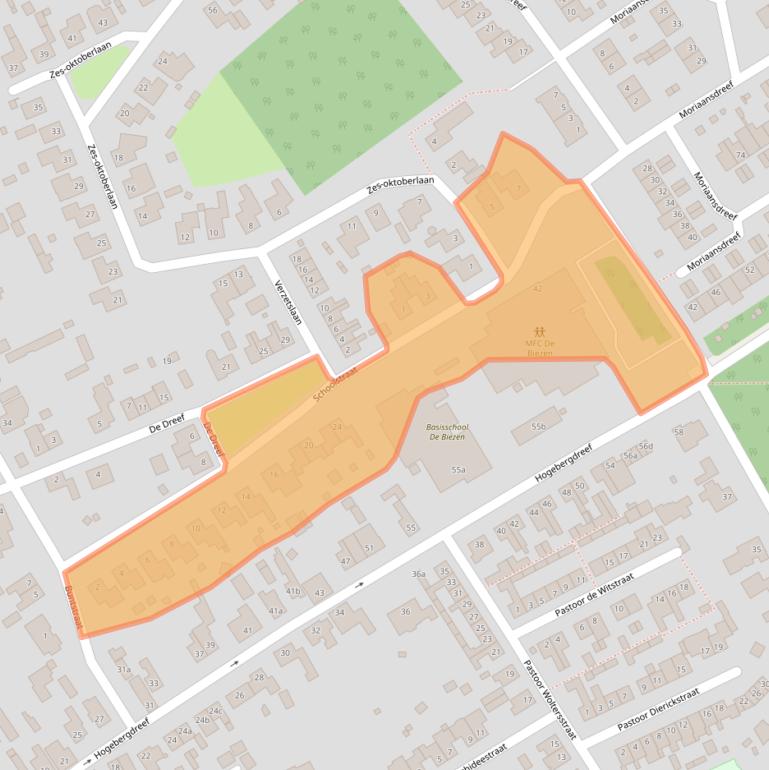 Kaart van postcodegebied 4645DA.