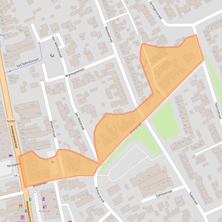 Kaart van postcodegebied 4645EC.