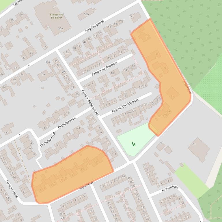 Kaart van postcodegebied 4645EG.