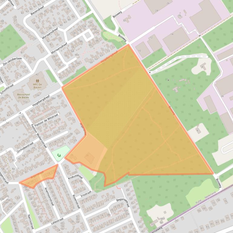 Kaart van postcodegebied 4645EH.