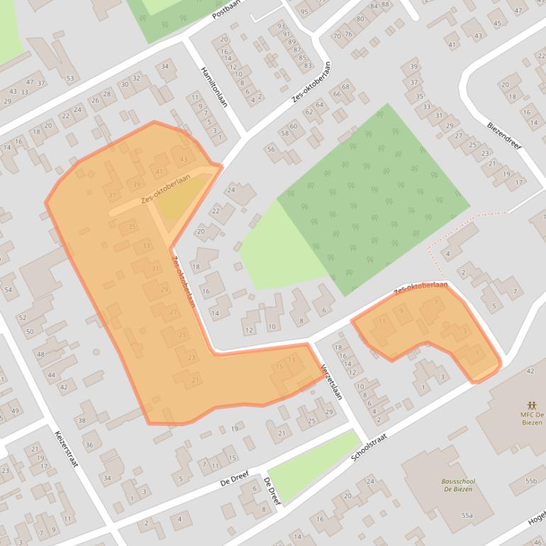 Kaart van postcodegebied 4645GE.