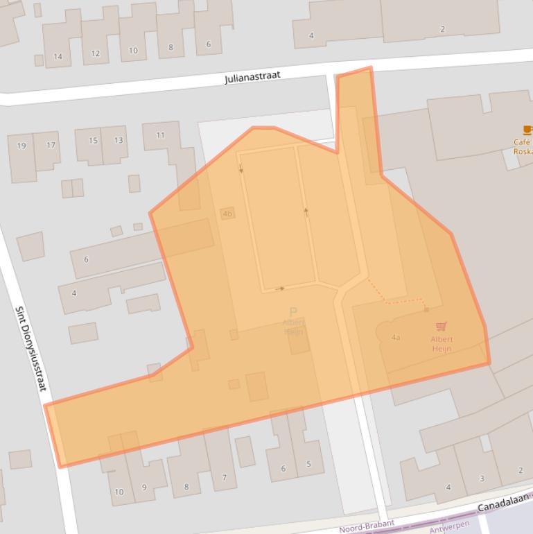 Kaart van postcodegebied 4645HA.