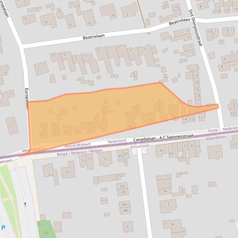 Kaart van postcodegebied 4645HB.