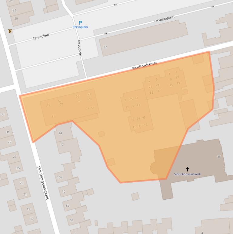 Kaart van postcodegebied 4645HE.