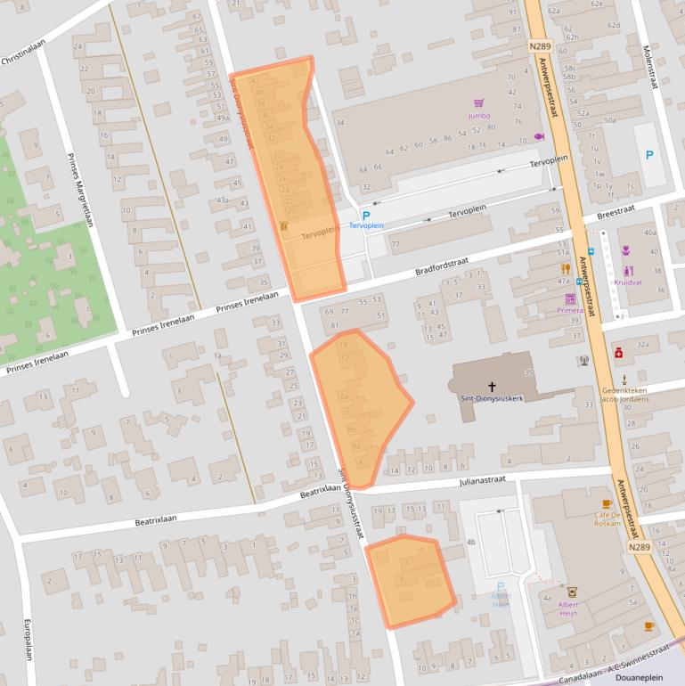 Kaart van postcodegebied 4645HK.
