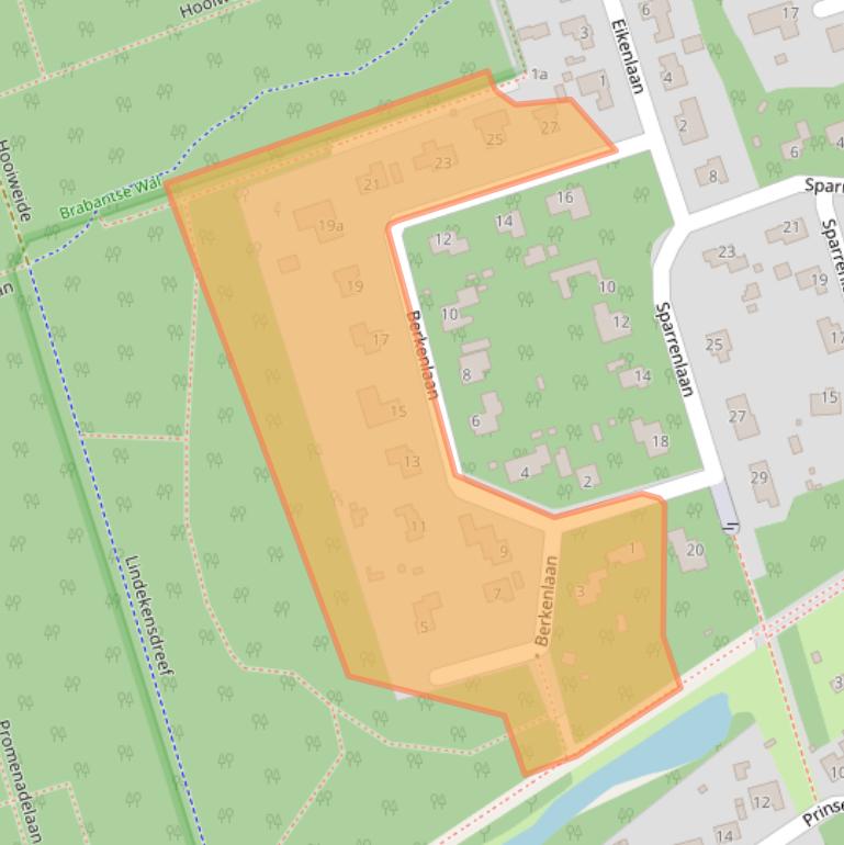 Kaart van postcodegebied 4645JE.