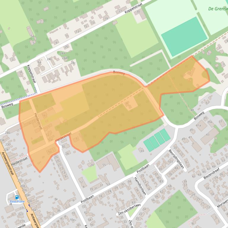 Kaart van postcodegebied 4645RC.
