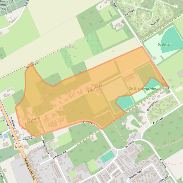 Kaart van postcodegebied 4645RD.