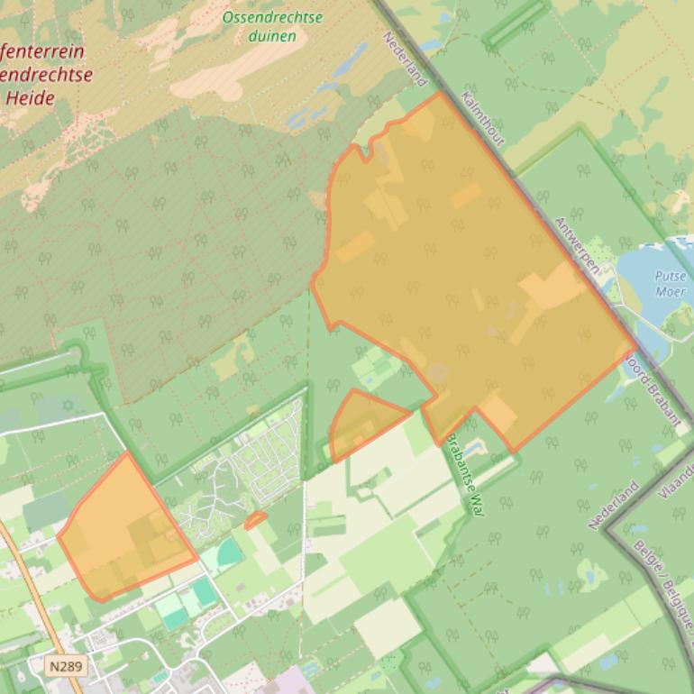 Kaart van postcodegebied 4645RL.