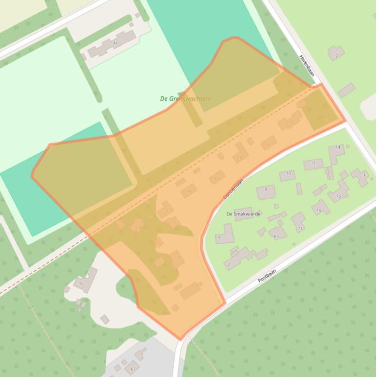 Kaart van postcodegebied 4645RP.