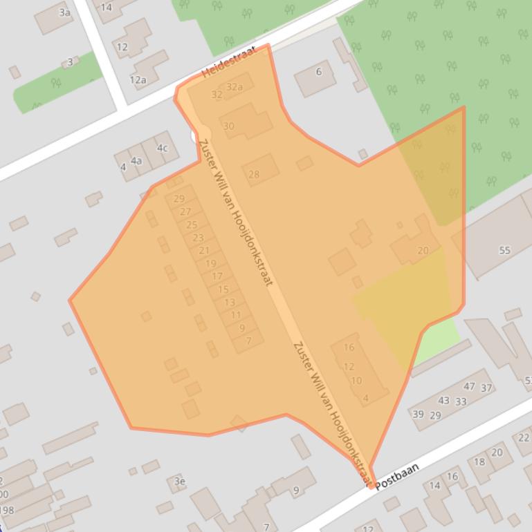 Kaart van postcodegebied 4645RX.