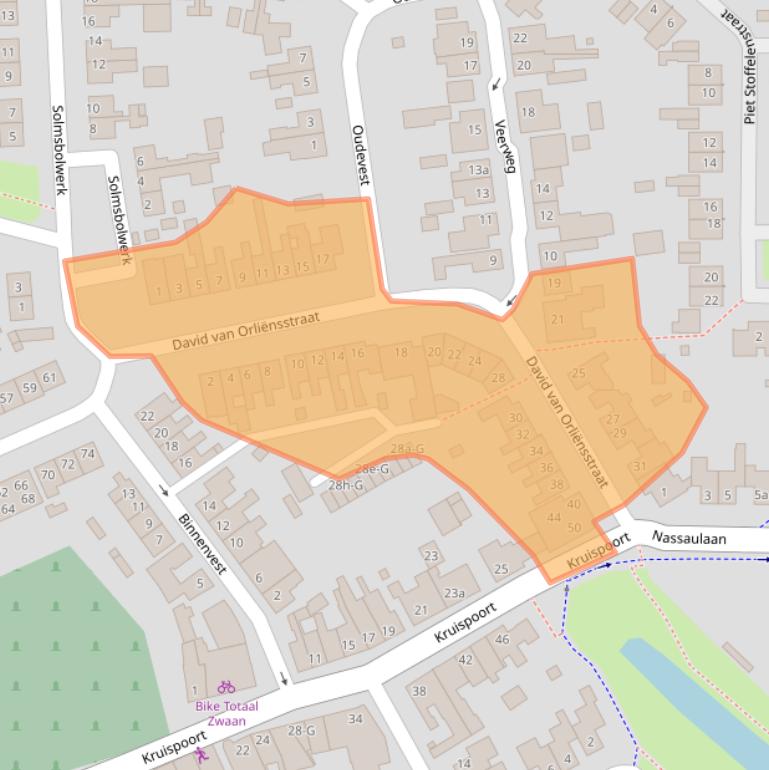 Kaart van postcodegebied 4651AJ.