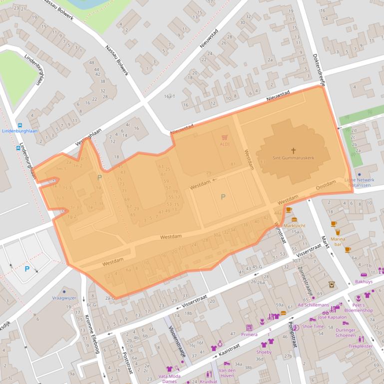 Kaart van postcodegebied 4651BE.