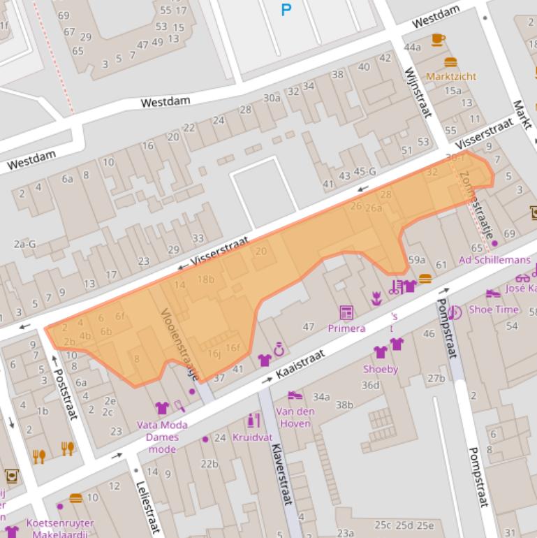 Kaart van postcodegebied 4651BJ.