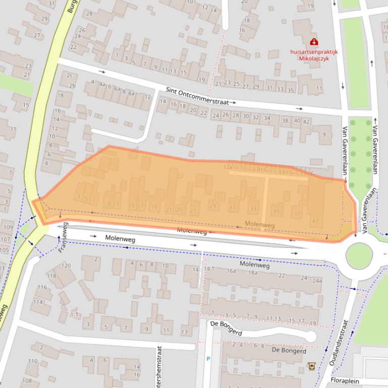 Kaart van postcodegebied 4651CG.