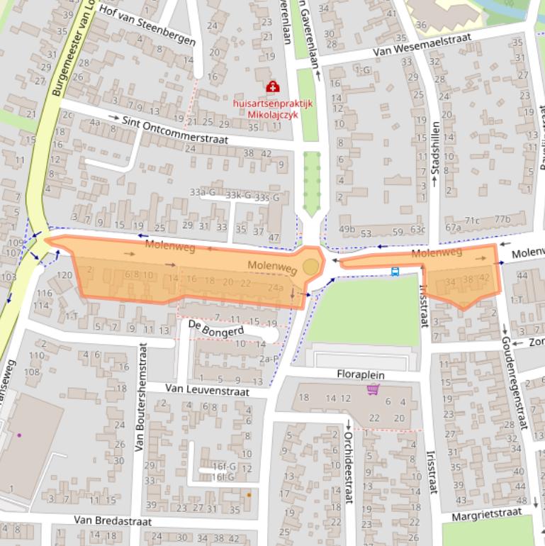 Kaart van postcodegebied 4651CL.