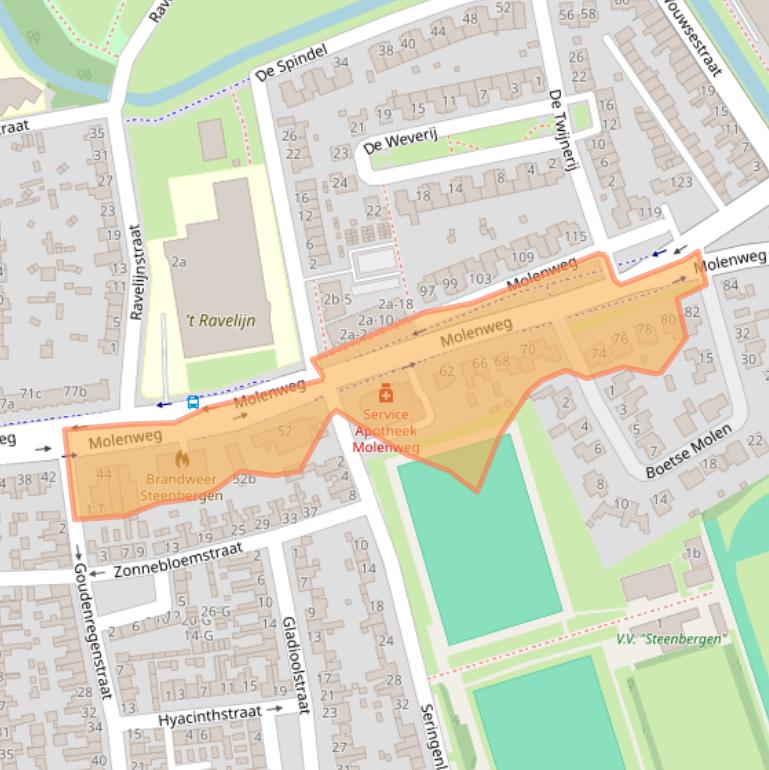 Kaart van postcodegebied 4651CM.