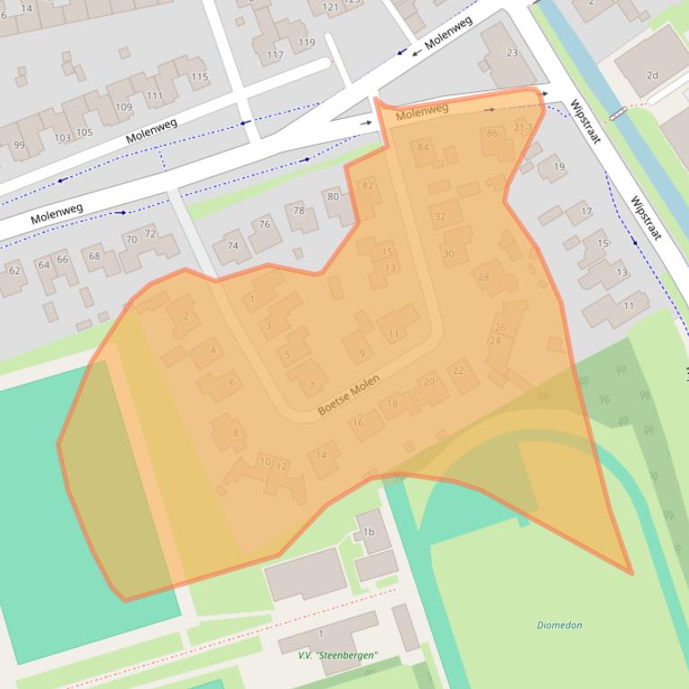 Kaart van postcodegebied 4651CN.