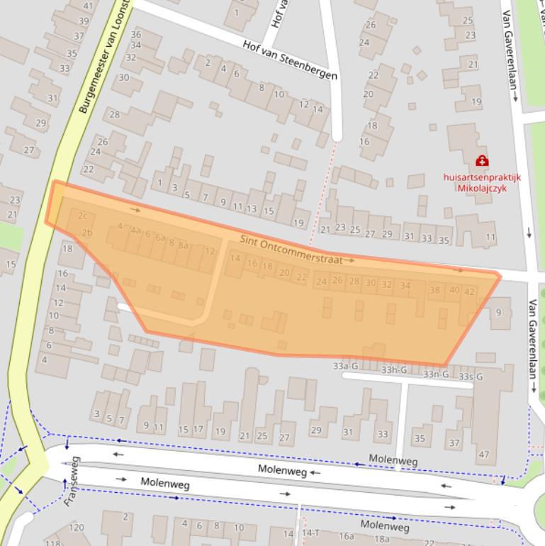 Kaart van postcodegebied 4651CR.