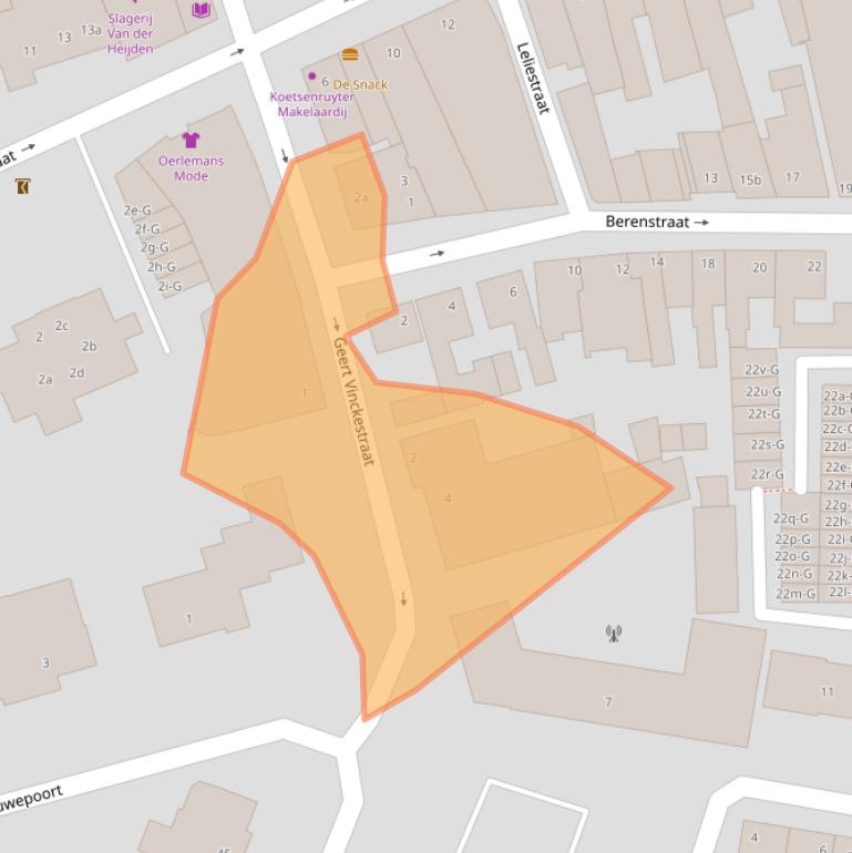 Kaart van postcodegebied 4651DJ.