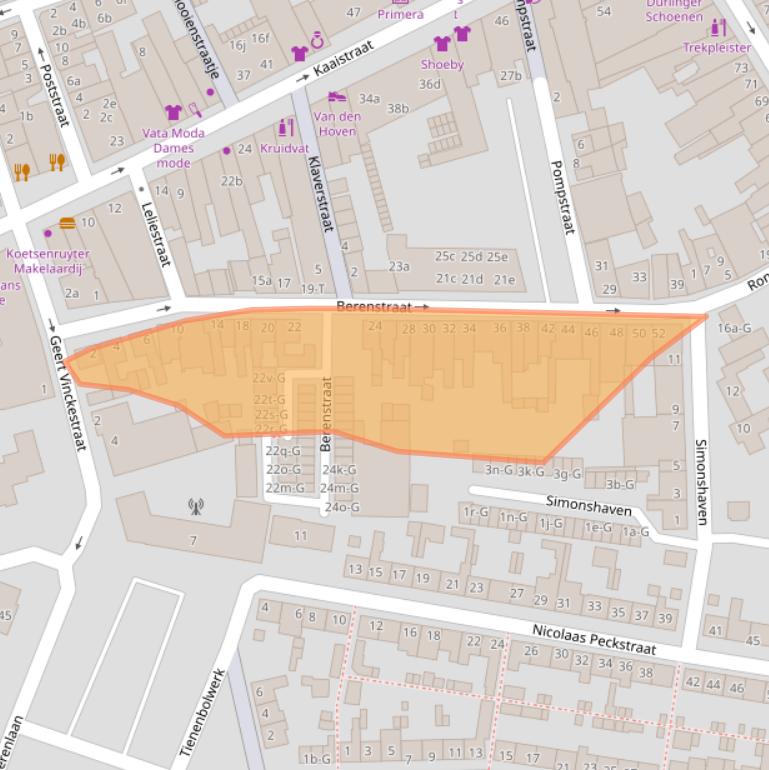 Kaart van postcodegebied 4651DN.