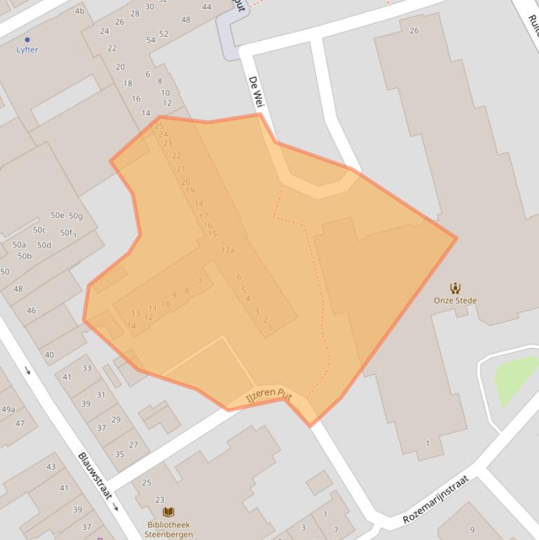 Kaart van postcodegebied 4651EW.