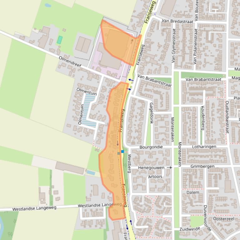 Kaart van postcodegebied 4651GE.