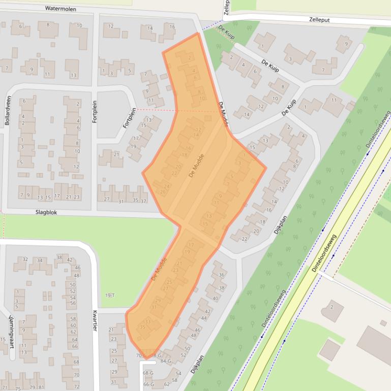 Kaart van postcodegebied 4651GW.