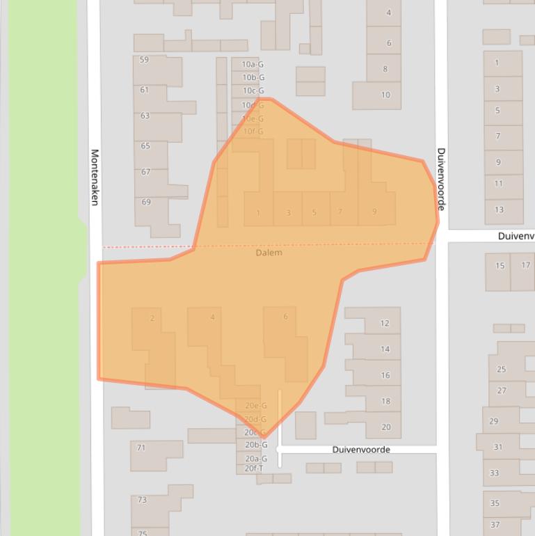 Kaart van postcodegebied 4651HB.