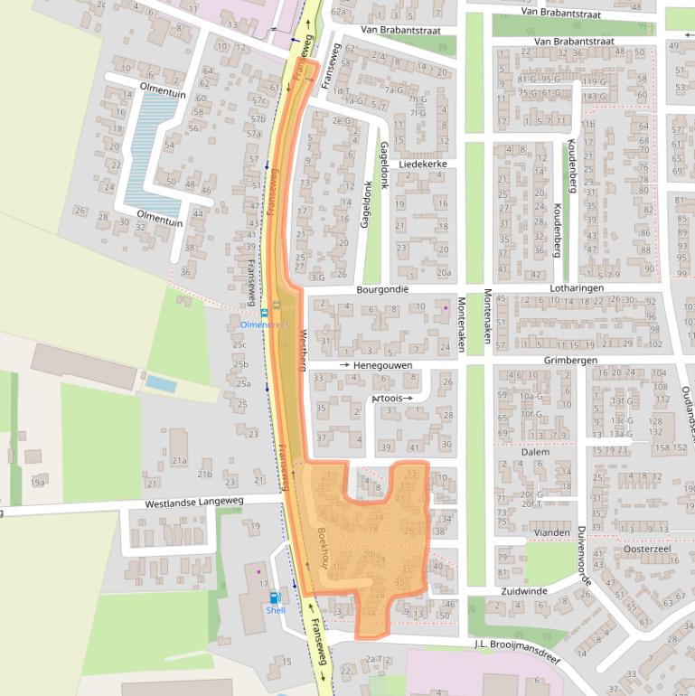 Kaart van postcodegebied 4651HC.