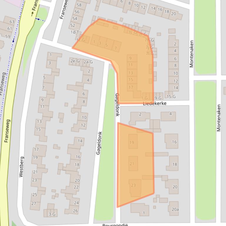 Kaart van postcodegebied 4651JC.