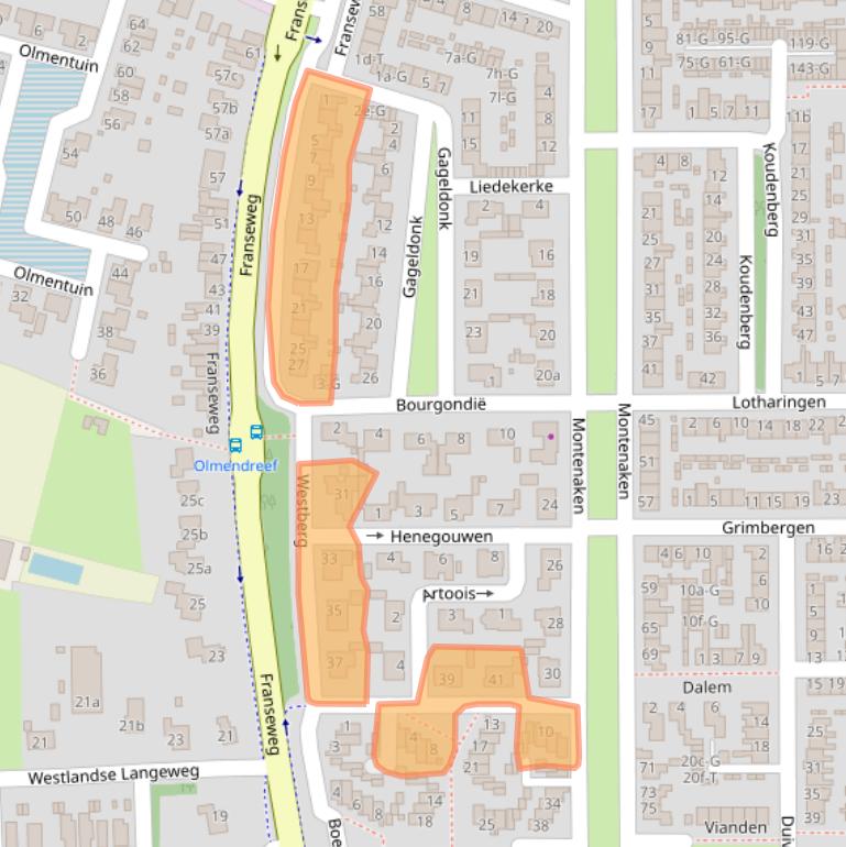 Kaart van postcodegebied 4651JE.
