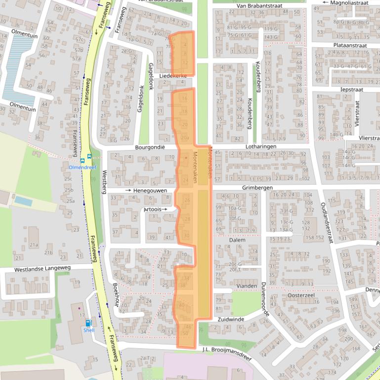 Kaart van postcodegebied 4651JL.