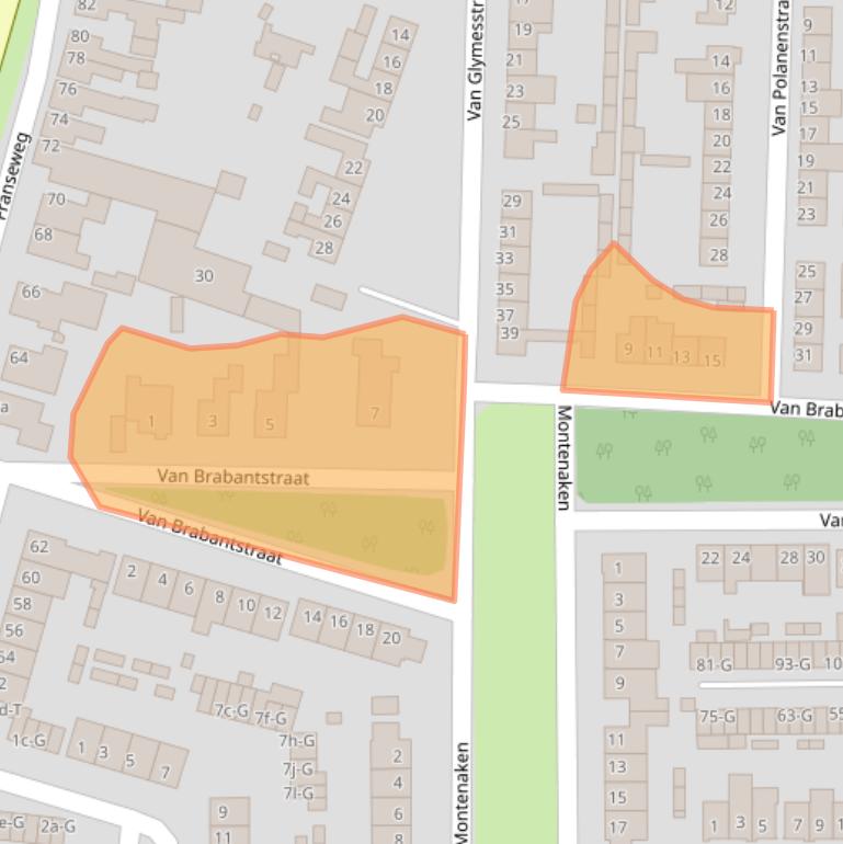 Kaart van postcodegebied 4651LJ.