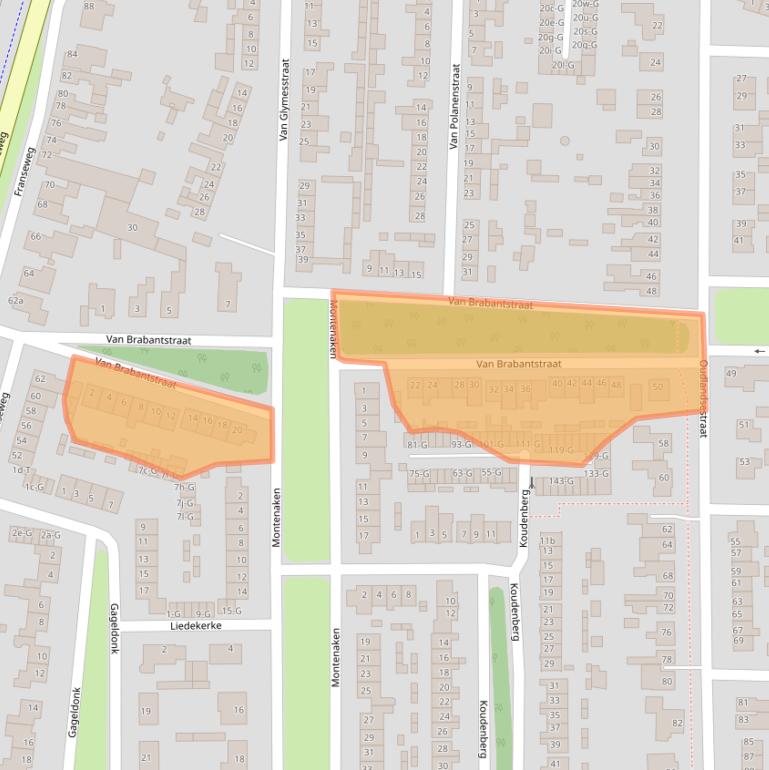 Kaart van postcodegebied 4651LK.