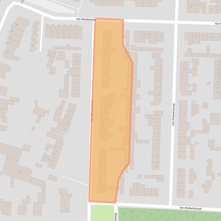 Kaart van postcodegebied 4651LL.