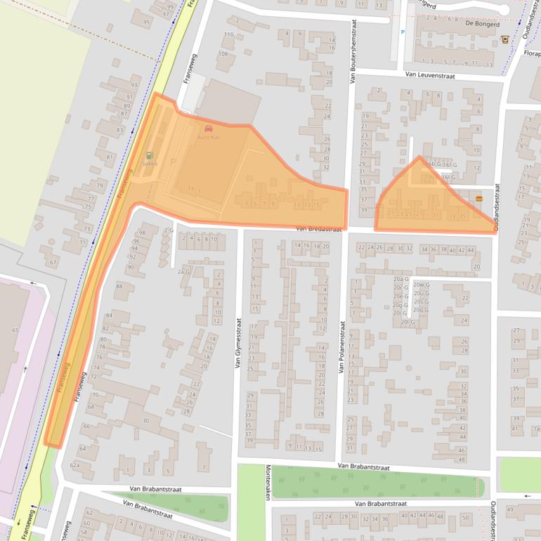 Kaart van postcodegebied 4651LR.