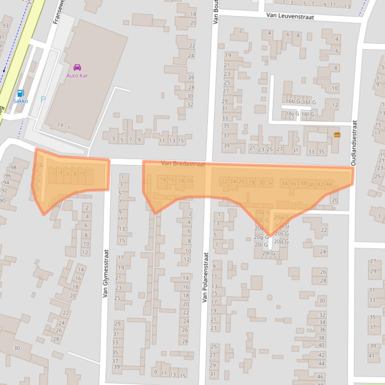 Kaart van postcodegebied 4651LS.